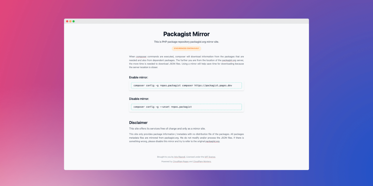 PHP Packagist Mirror